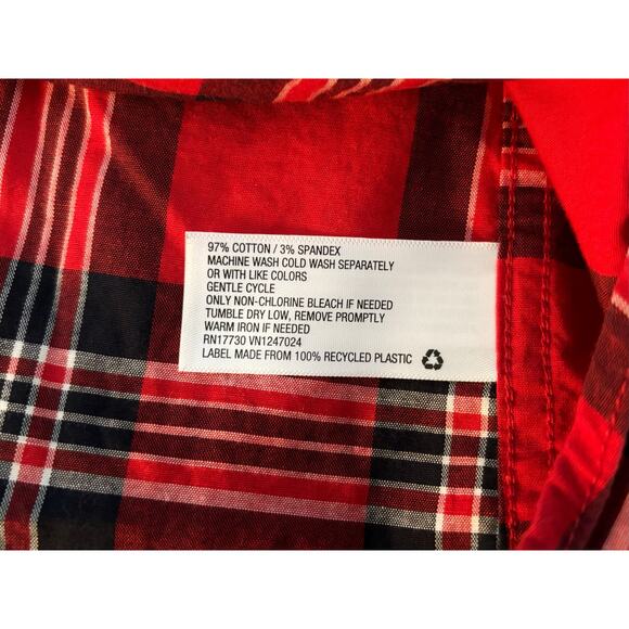 Goodfellow & Co. Red Slim Plaid Button-Down Mens Size XXL - Picture 3 of 6